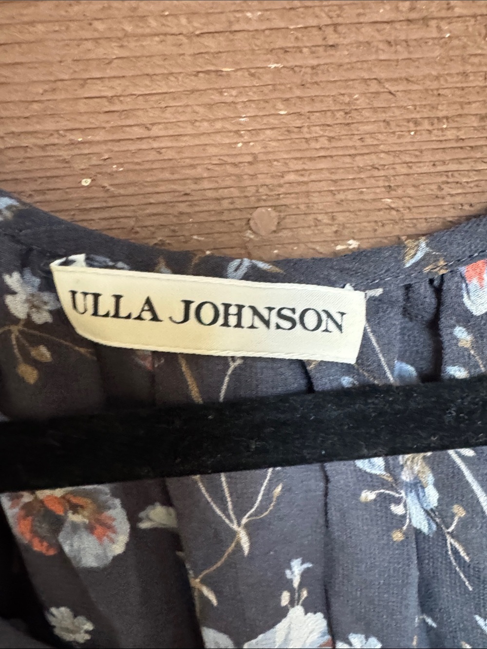Ulla Johnson Charcoal Gray Floral Mini Dress with Ruffle Trim size 0 - Picture 2 of 5